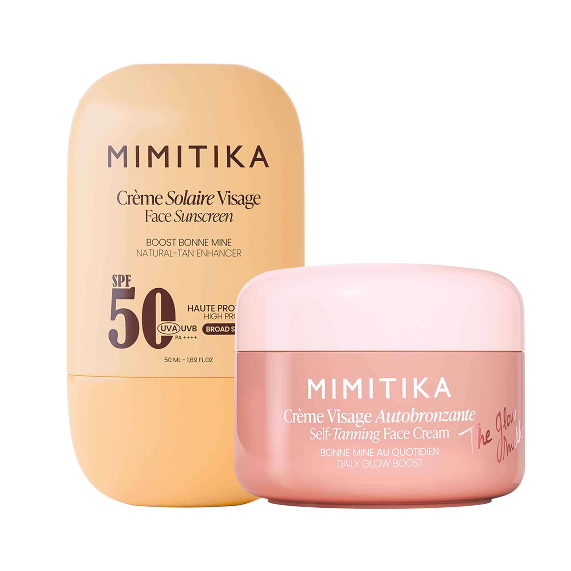 mimitika-duo-best-sellers-cr-me-visage-spf50-cr-me-visage-autobronzante image 1