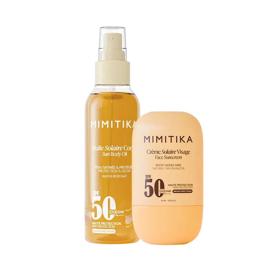 mimitika-duo-cr-me-visage-spf50-huile-solaire-spf50-routine-haute-protection-glo image 1