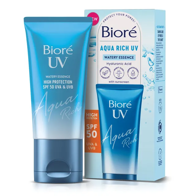 bior-uv-aqua-rich-watery-essence-spf50-pa-gel-cr-me-solaire-visage-hydratant-jap image 1