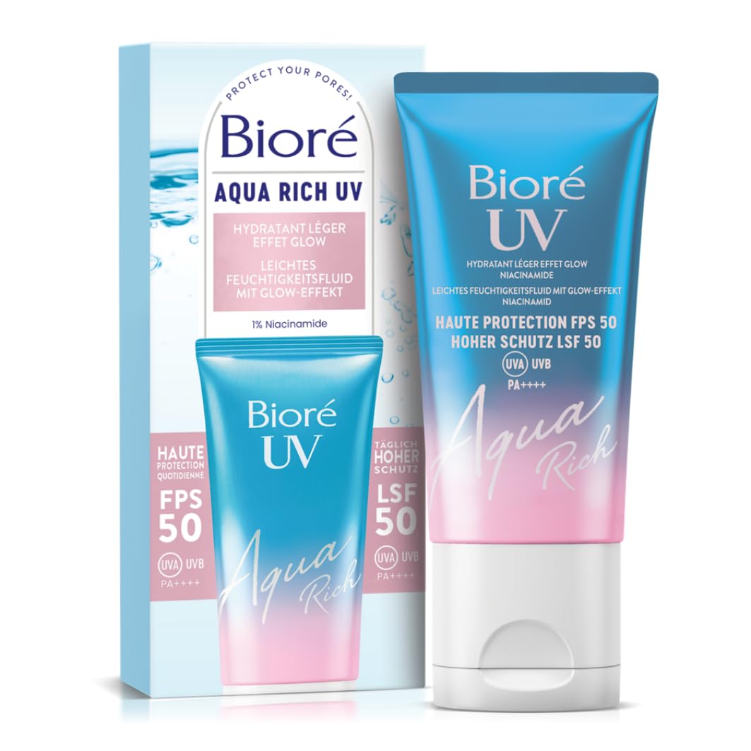 bior-uv-aqua-rich-hydratant-l-ger-effet-glow-fps-50-avec-niacinamide-50-ml image 1