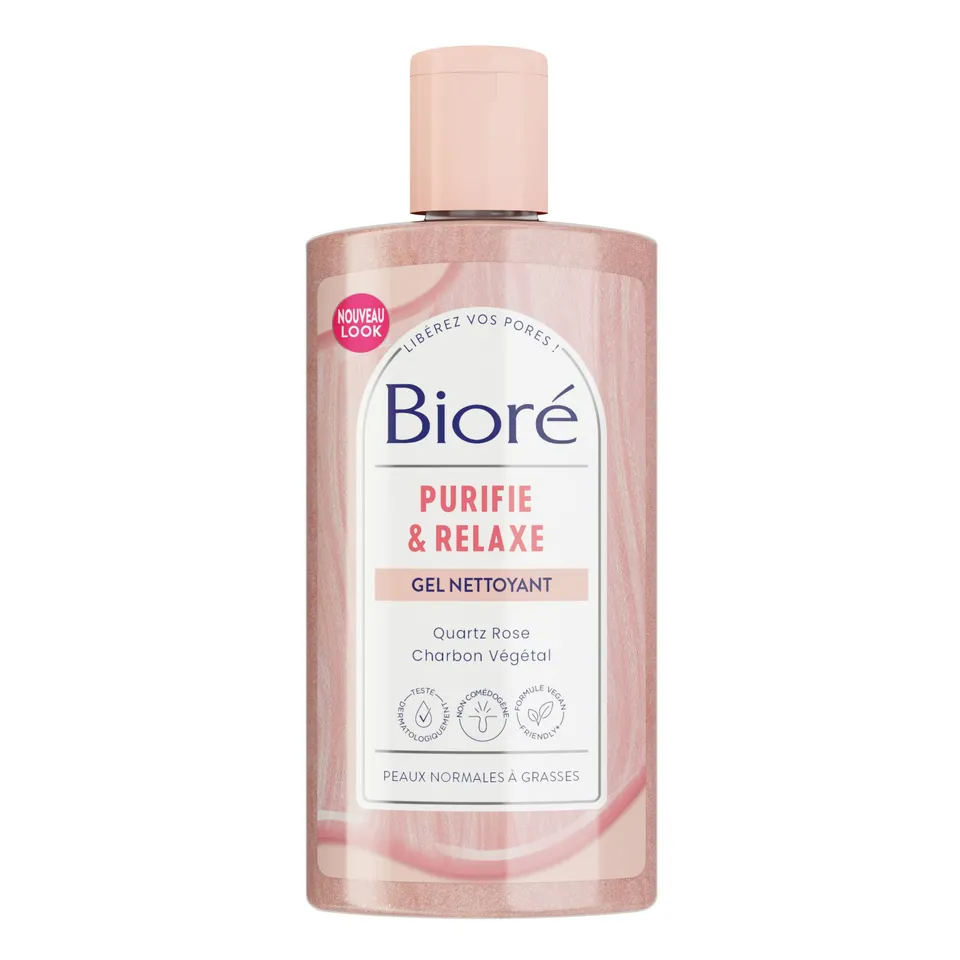 bior-gel-nettoyant-purifie-relaxe-quartz-rose-charbon-200-ml-gel-purifiant-anti- image 1