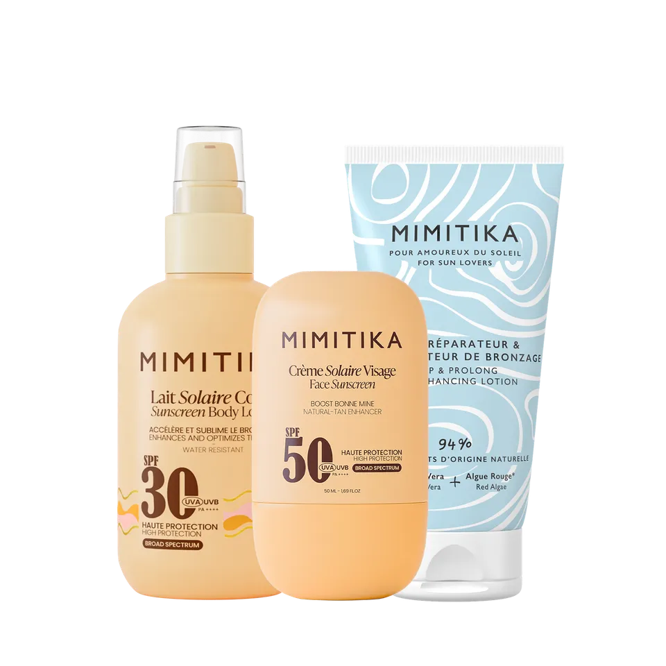 mimitika-trio-protection-solaire-lait-solaire-corps-spf30-cr-me-solaire-visage-s image 1
