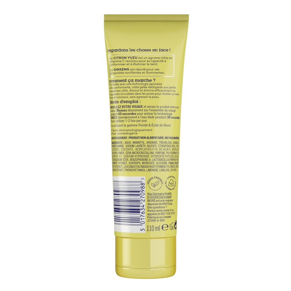 bior-gel-e-nettoyante-puret-clat-citron-yuzu-ginseng-110ml image 2