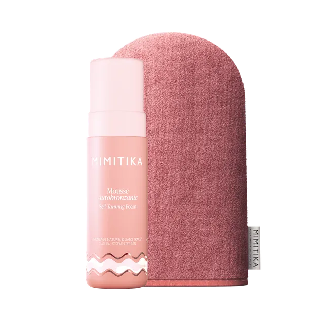 mimitika-routine-for-tan-lovers-mousse-autobronzante-corps-150-ml-gant-applicate image 1