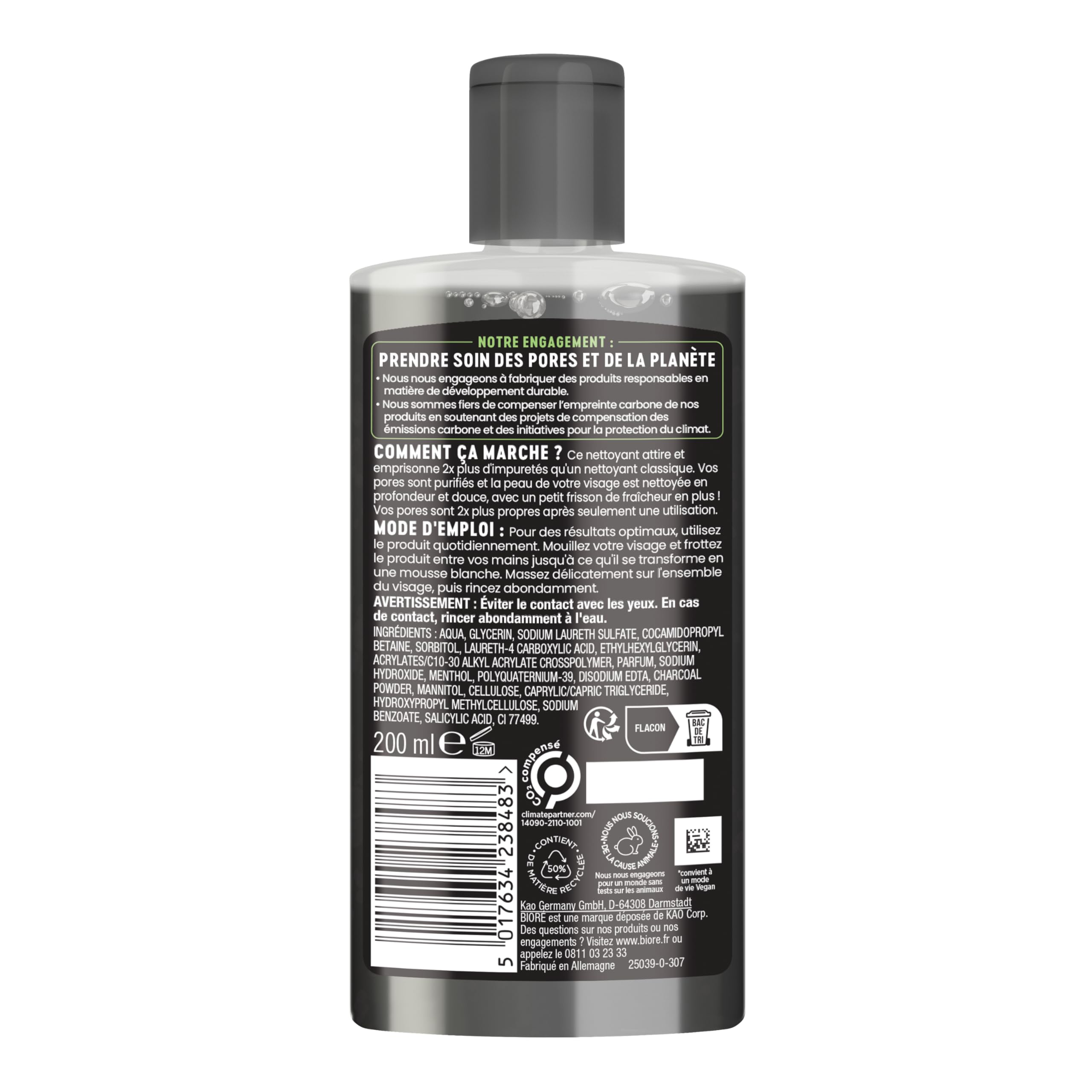 bior-gel-nettoyant-charbon-en-profondeur-200ml-lot-de-4 image 2