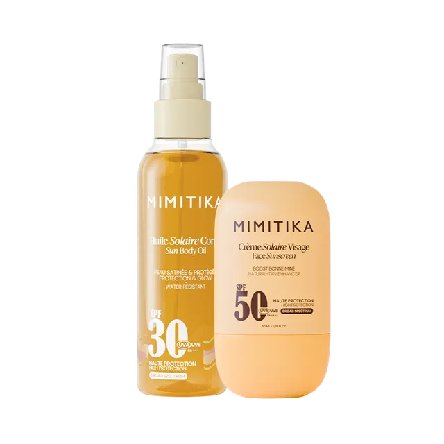 mimitika-duo-cr-me-visage-spf50-huile-solaire-corps-spf30 image 1