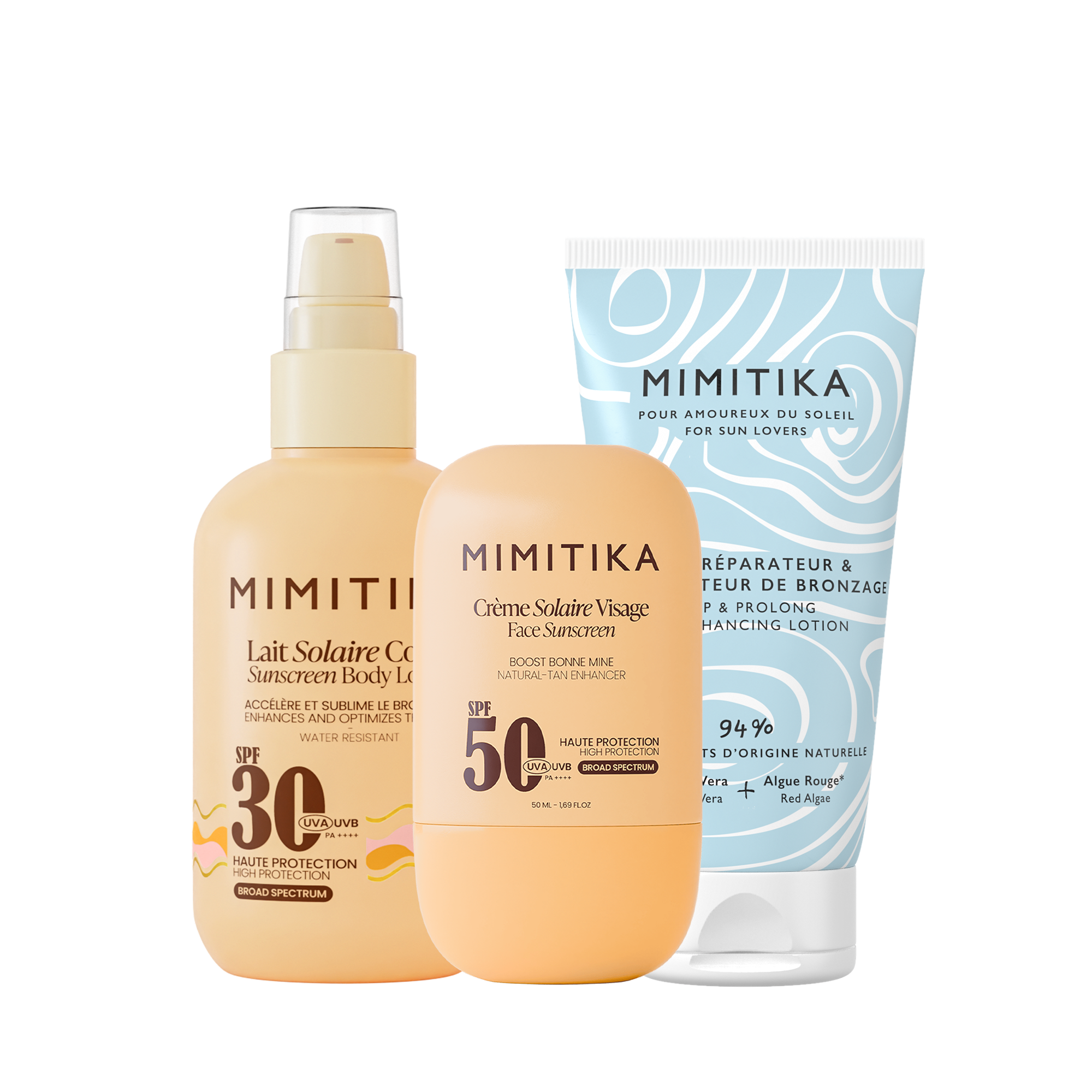 mimitika-trio-protection-solaire-lait-solaire-corps-spf30-cr-me-solaire-visage-s image 1